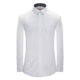 Manufacture Suit Dress Shirts Mens Long Sleeves Solid Color Workwear White Bright Twill Shirt Maker Chest Pocket 45% Cotton 55% Polyester CHENSHANG YM4506 SKR040 Manufacture Suit Dress Shirts Mens Long Sleeves Solid Color Workwear White Bright Twill Shirt Maker Chest Pocket 45% Cotton 55% Polyester CHENSHANG YM4506 SKR040